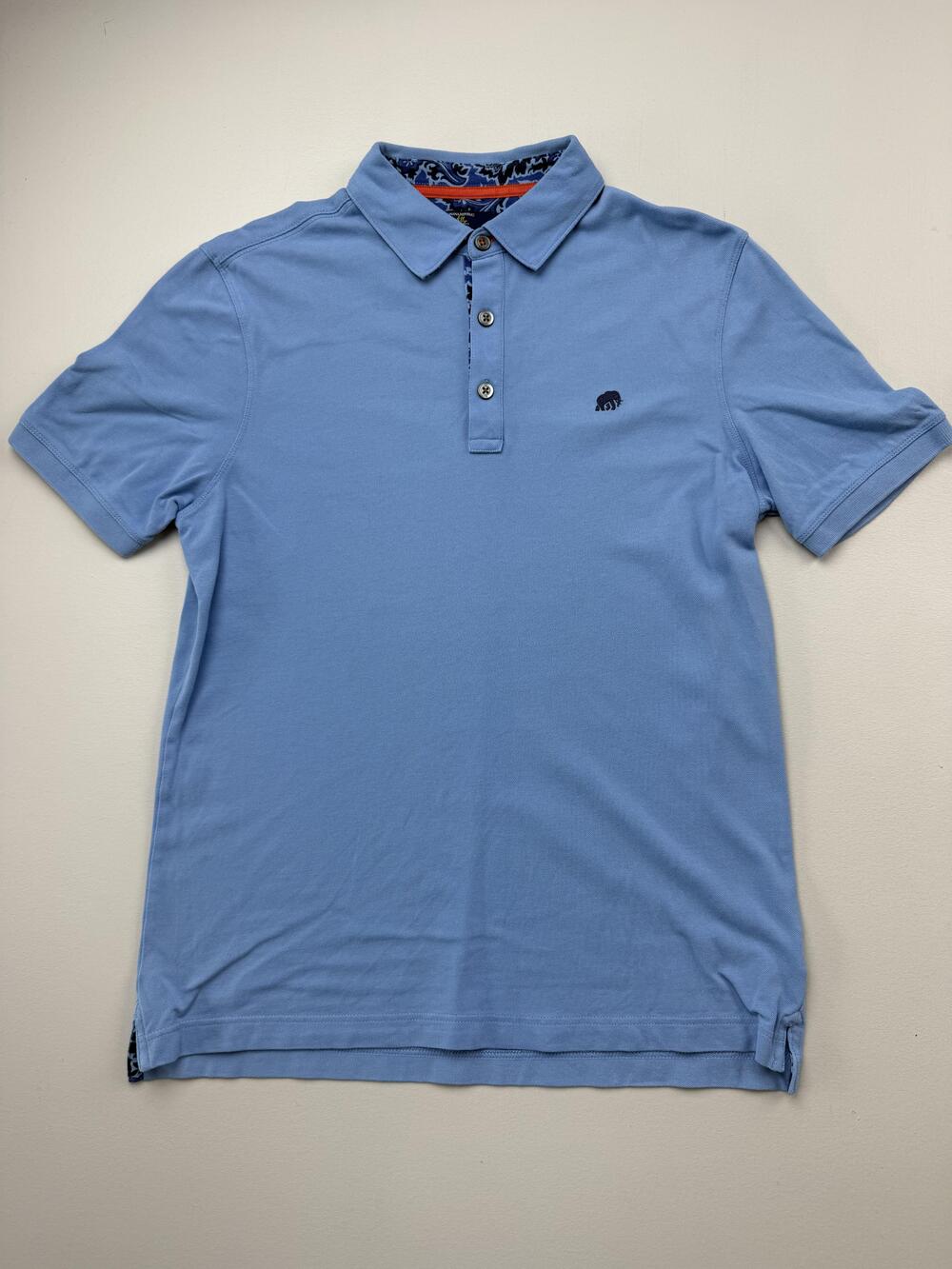 Banana Republic Milly Collection Polo Shirt Mens Medium Blue Elephant Logo Knit
